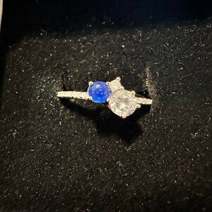 LAB CREATED OMBRE SWISS BLUE TOPAZ RING SIZE 10